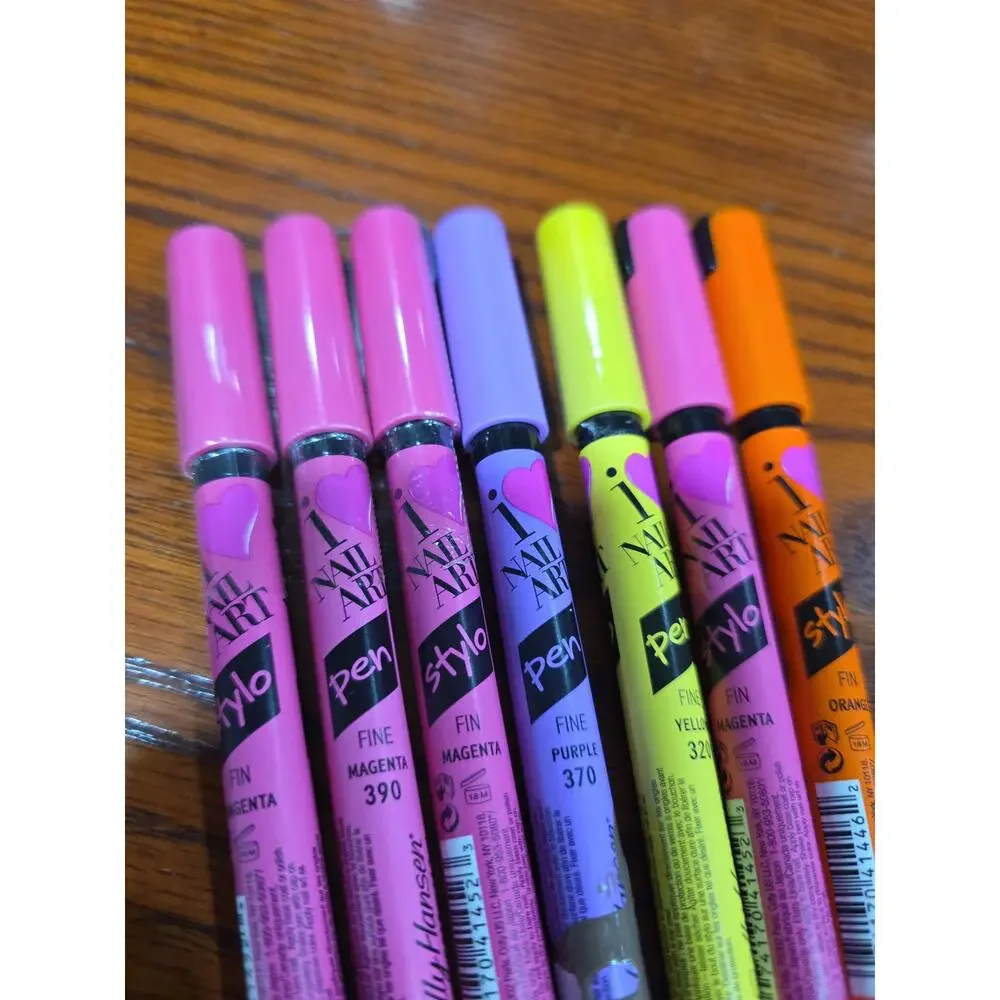 7× Sally Hansen Nail Art Pen Lot of 6 Different Colors Fine Tip